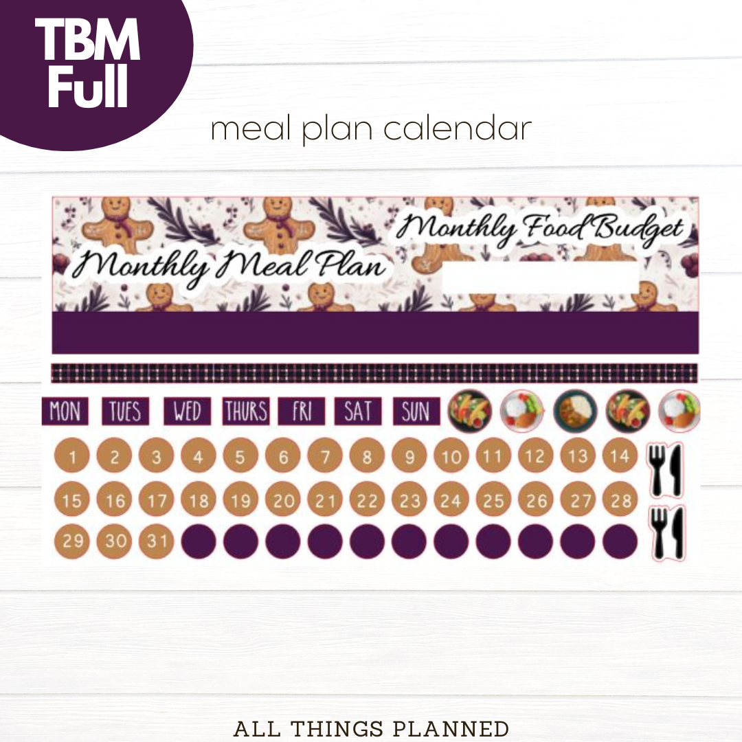 Full Dec (Gingerbread) Meal Calendar