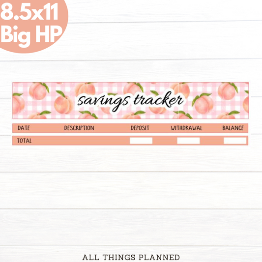 8.5x11 | Big | May (Peaches) Savings Tracker