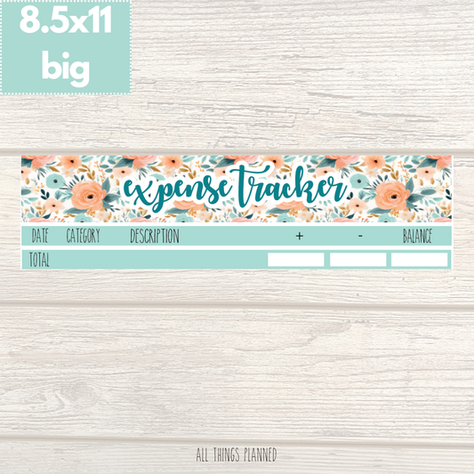 8.5x11 | Big | Aug. (Summer Bloom) Expense Tracker