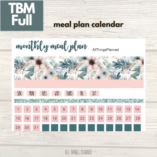 Full Feb. (Winter Florals) Meal Calendar