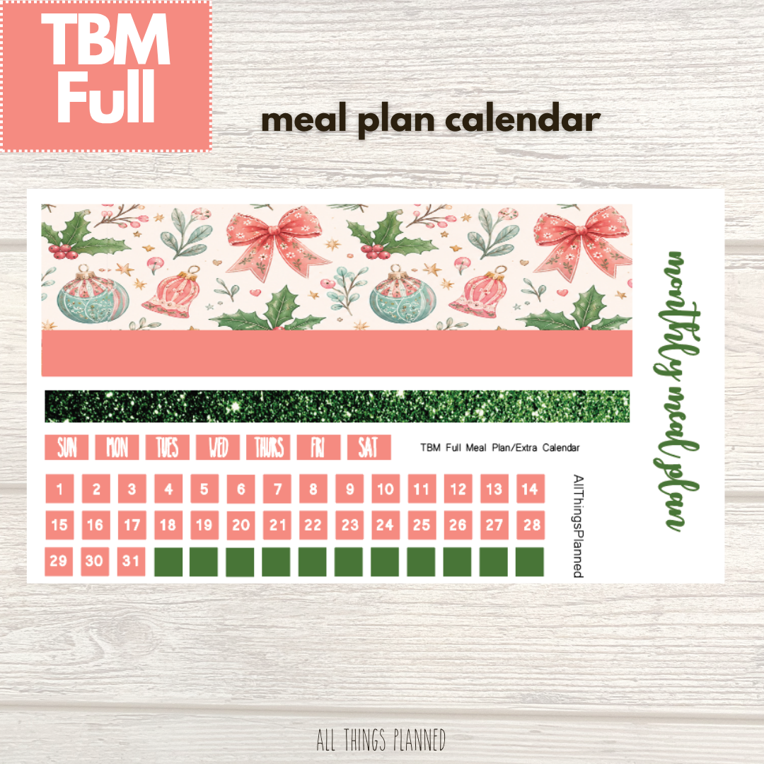 Full Dec. (Christmas) Meal Calendar