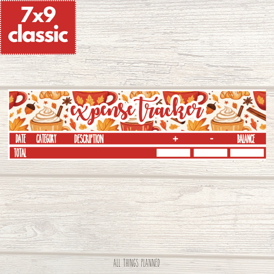 7x9 | Classic | Sept. (Fall Latte) Expense Tracker