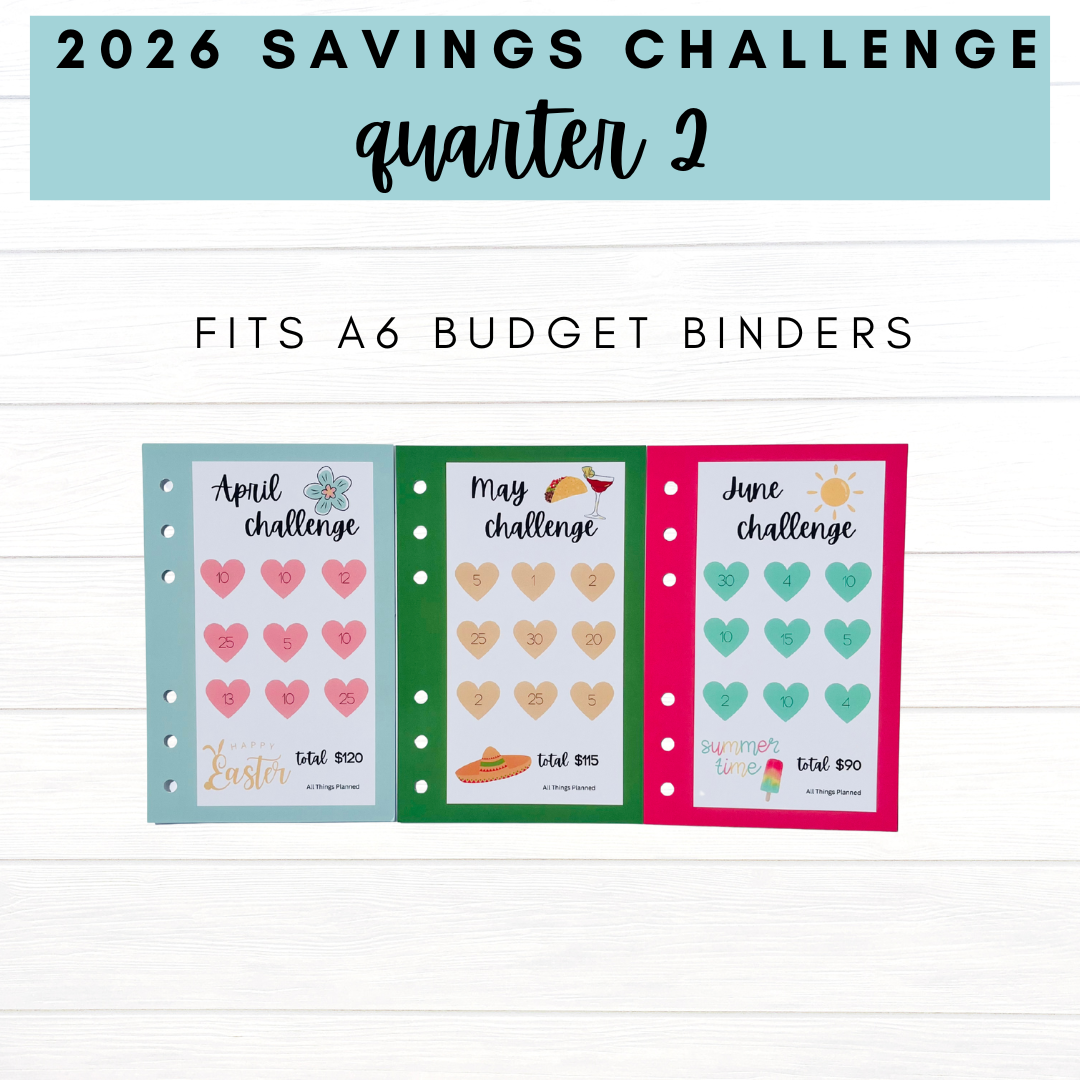 2026 Savings Challenge Cards - Quarter 2