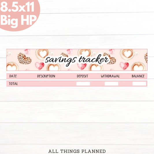8.5x11 | Big | Oct (Pink Caffeine) Savings Tracker