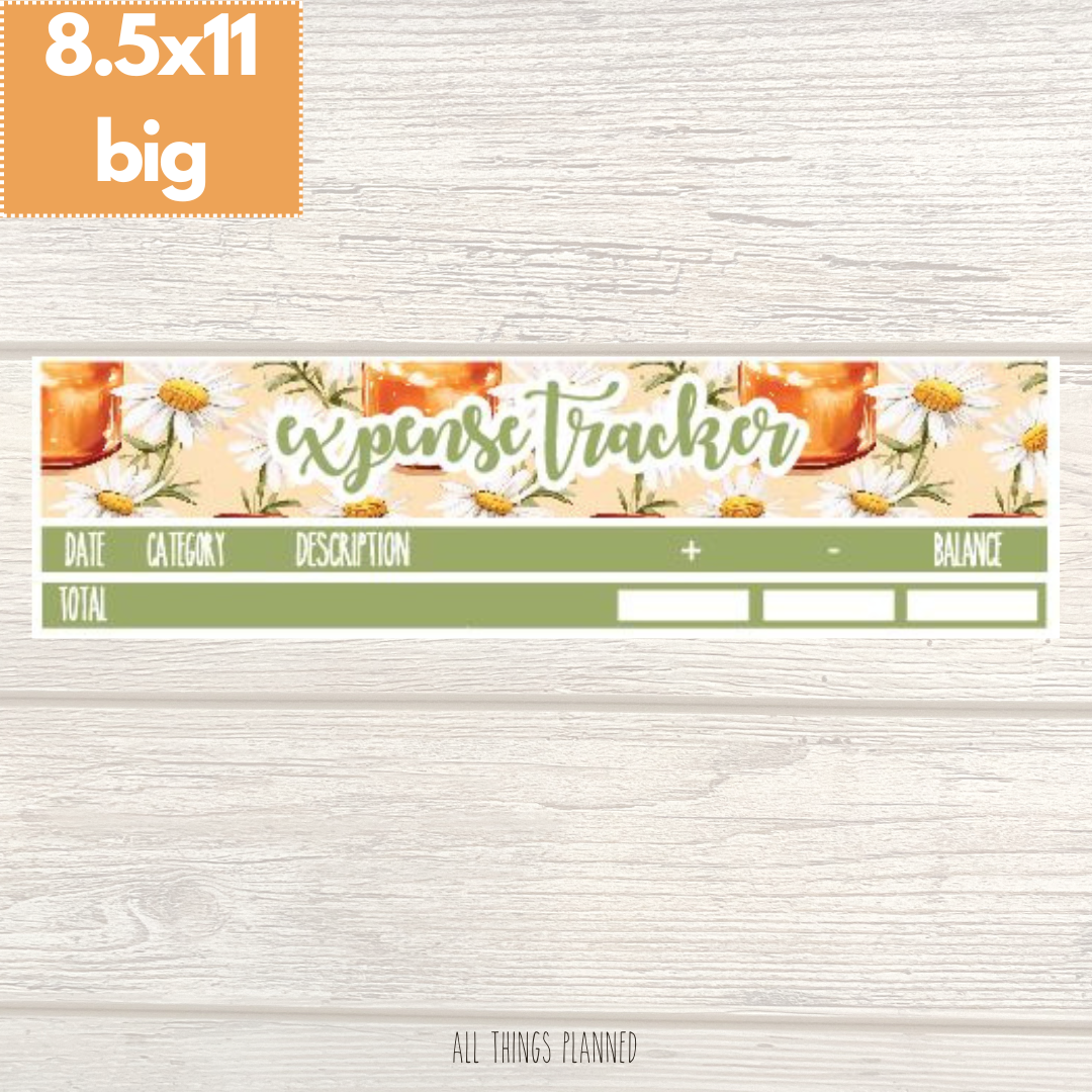 8.5x11 | Big | Mar. (Honey Jar) Expense Tracker