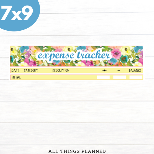 7x9 April (Flowers) Expense Tracker
