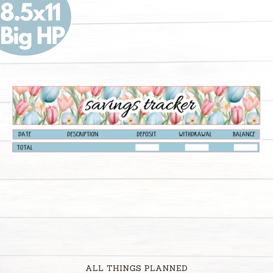 8.5x11 | Big | Apr. (Easter Florals) Savings Tracker