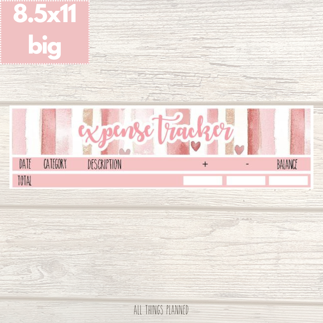 8.5x11 | Big | Feb. (Love Bliss) Expense Tracker
