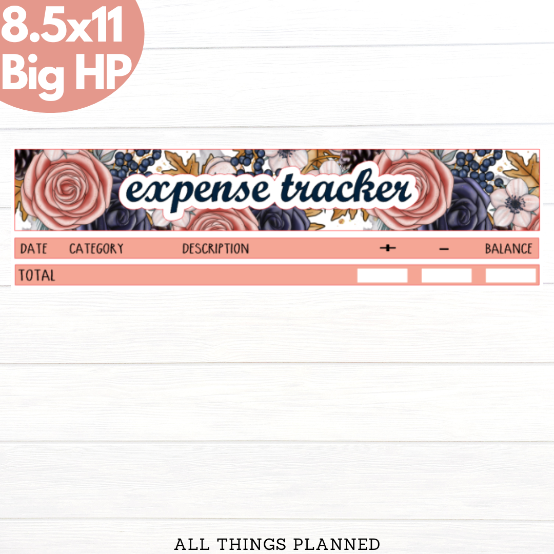 8.5x11 | Big | Dec. (Winter Roses) Expense Tracker