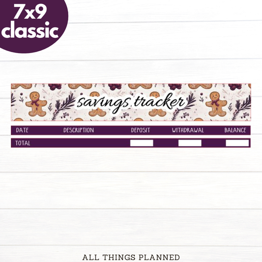 7x9 | Classic | Dec (Gingerbread) Savings Tracker