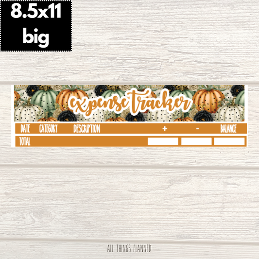 8.5x11 | Big | Oct. (Pumpkins) Expense Tracker
