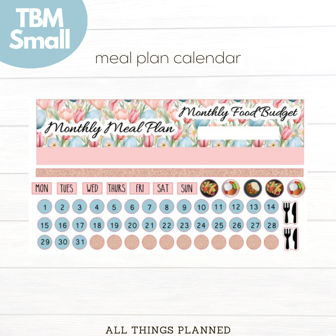 Small Apr. (Easter Florals) Meal Calendar