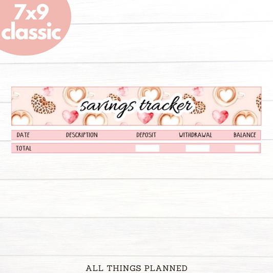 7x9 | Classic | Oct (Pink Caffeine) Savings Tracker
