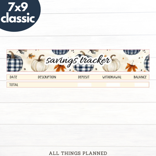 7x9 | Classic | Nov (Fall Cottage) Savings Tracker