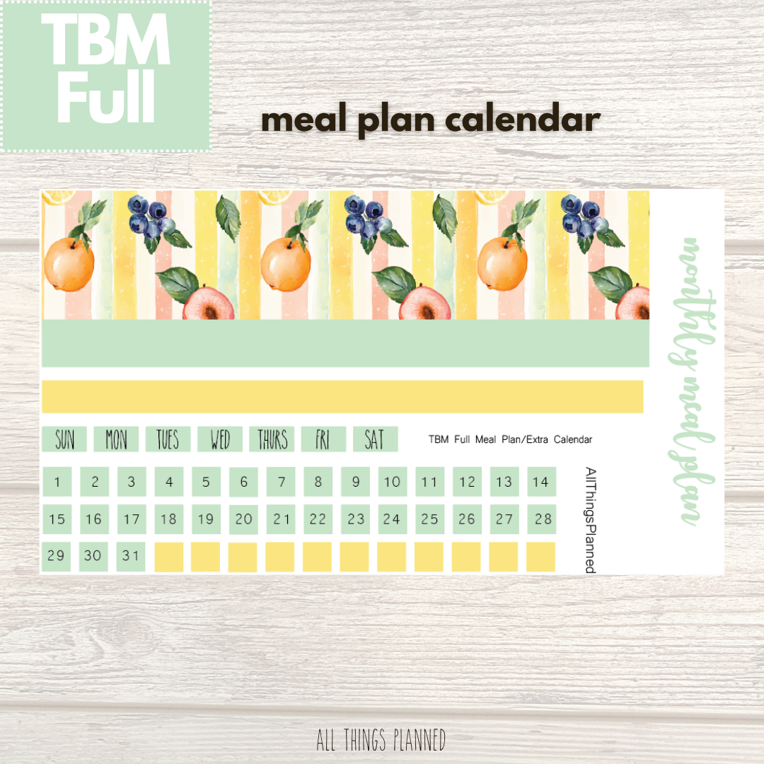Full Aug. (Tutti Fruiti) Meal Calendar