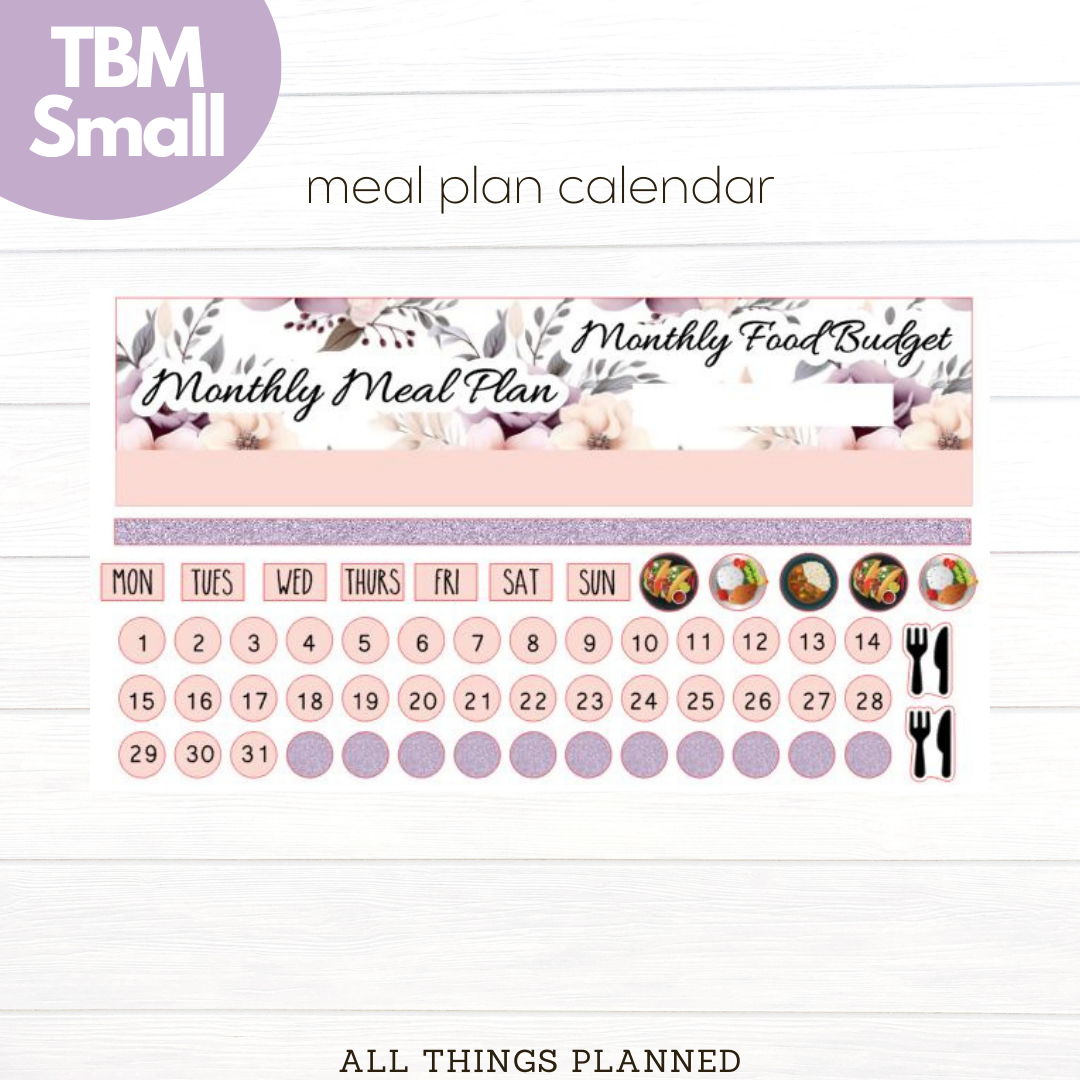 Small Apr. (Spring Florals) Meal Calendar