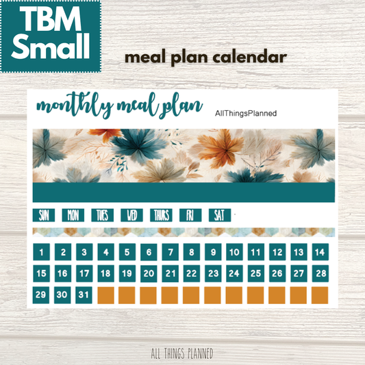 Small Sept. (Dreamy Fall) Meal Calendar