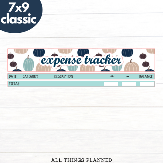 7x9 | Classic | Oct. (Blue Pumpkin) Expense Tracker