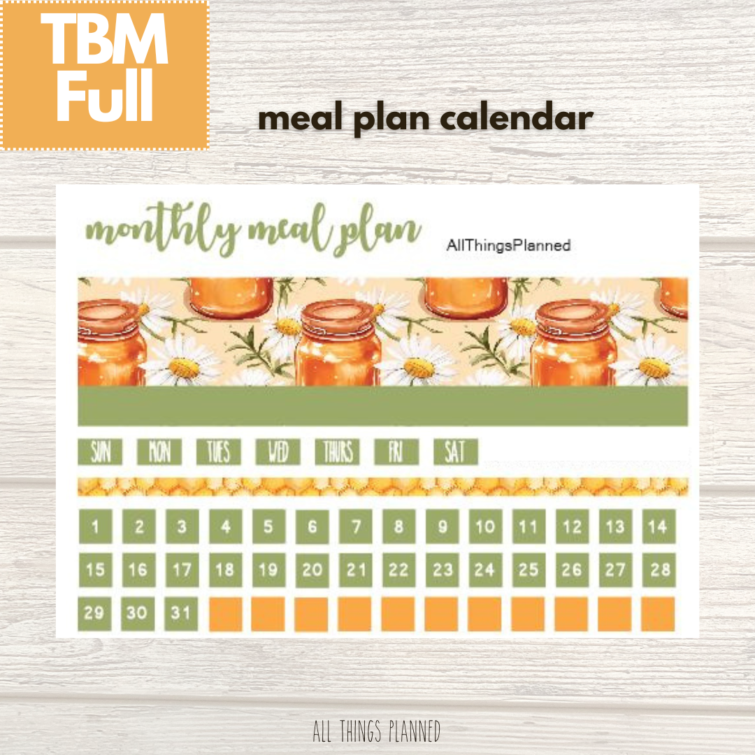 Full Mar. (Honey Jar) Meal Calendar