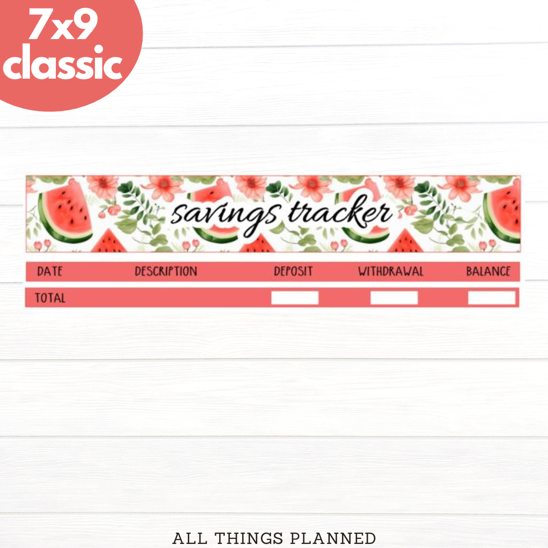 7x9 | Classic | May (Watermelon) Savings Tracker