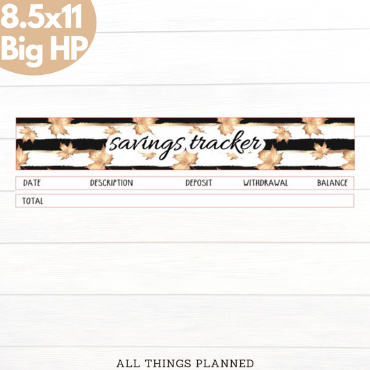 8.5x11 | Big | Sept (Golden Fall) Savings Tracker