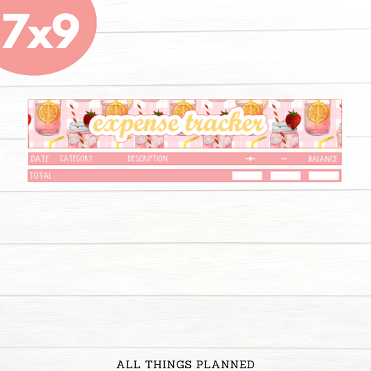 7x9 June (Pink Lemonade) Expense Tracker