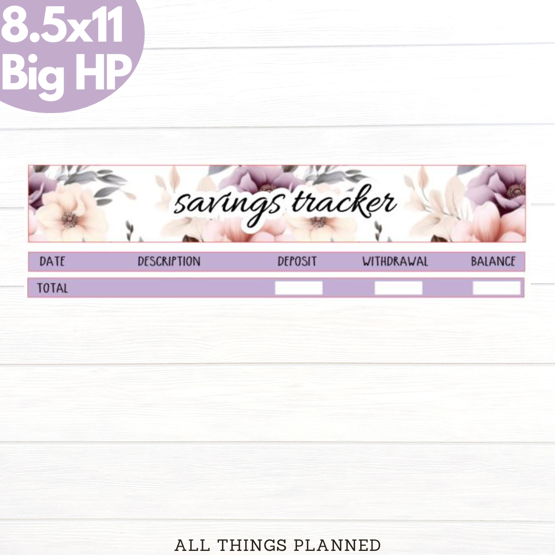 8.5x11 | Big | Apr. (Spring Florals) Savings Tracker