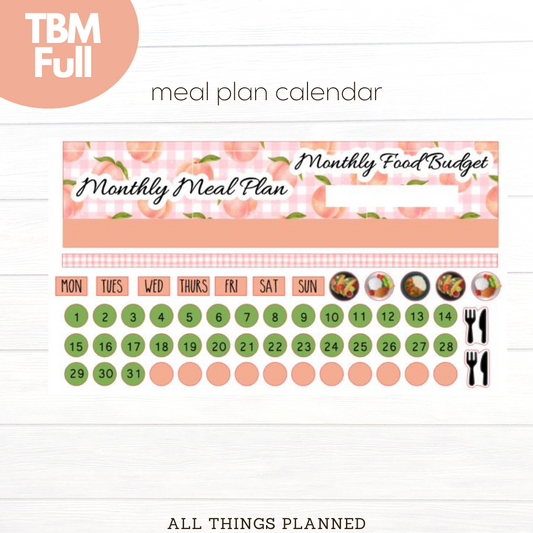 Full May (Peaches) Meal Calendar