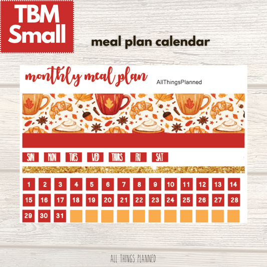 Small Sept. (Fall Latte) Meal Calendar