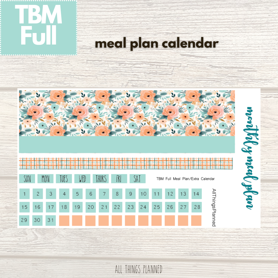 Full Aug. (Summer Bloom) Meal Calendar