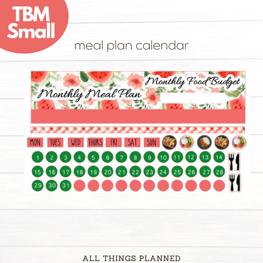Small May (Watermelon) Meal Calendar
