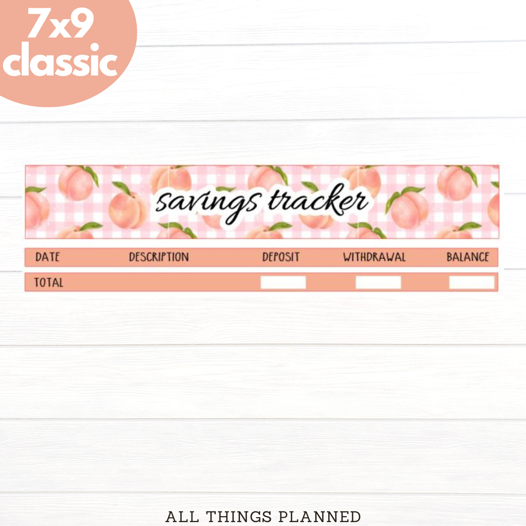 7x9 | Classic | May (Peaches) Savings Tracker