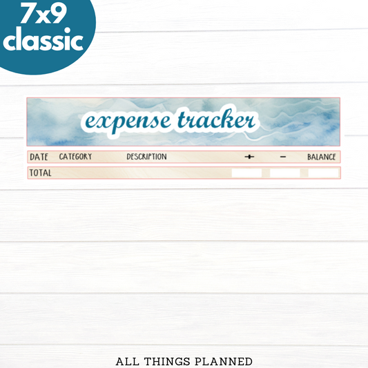 7x9 | Classic | July (Ocean) Expense Tracker