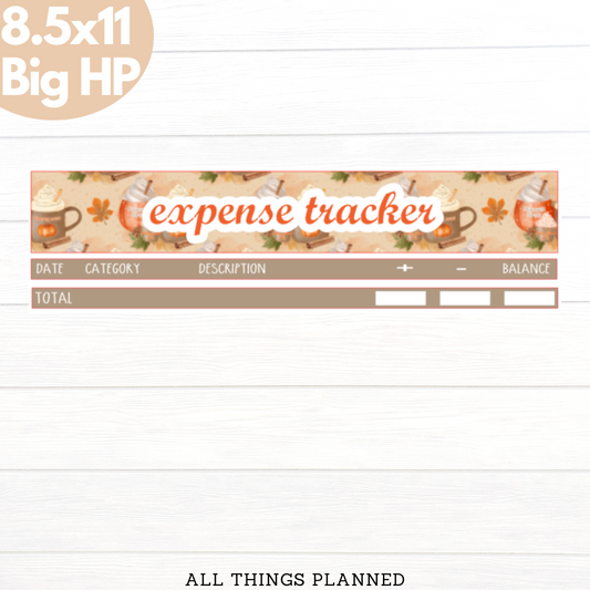 8.5x11 | Big | Sept. (Pumpkin Spice) Expense Tracker