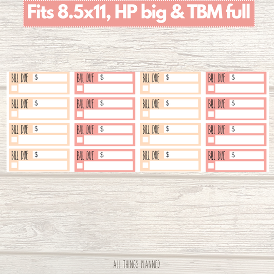 8.5x11 | Big | TBM FULL | Oct. (Fall Florals) Bill Due Stickers