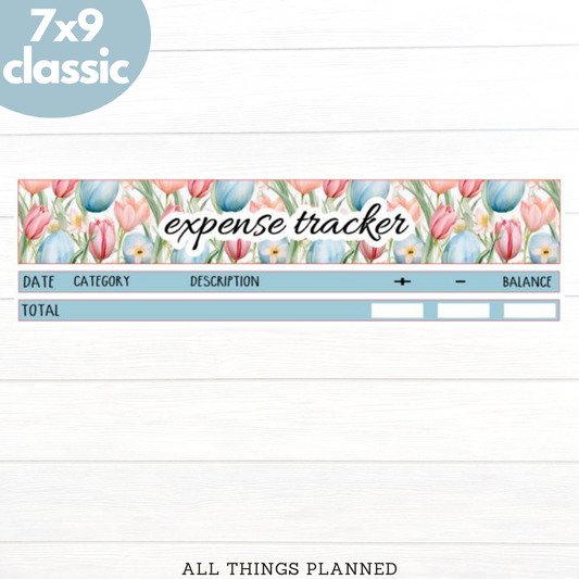 7x9 | Classic | Apr. (Easter Florals) Expense Tracker