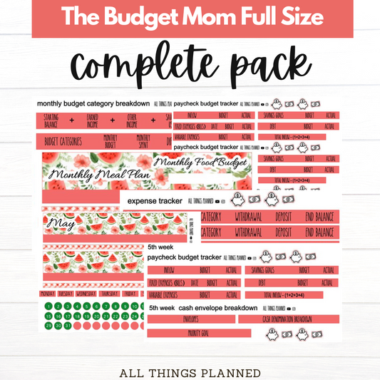 Full May (Watermelon) Budget Kit BUNDLE