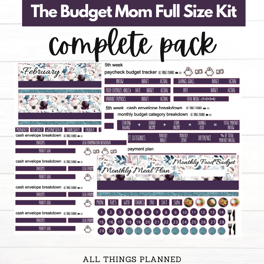 Full Feb. (Winter Flowers) Budget Kit BUNDLE