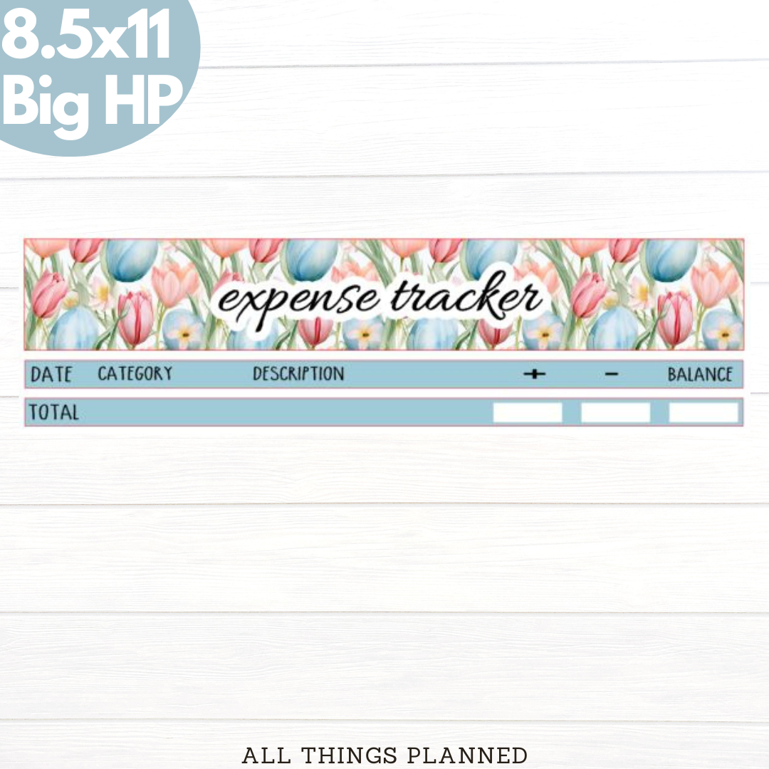 8.5x11 | Big | Apr. (Easter Florals) Expense Tracker