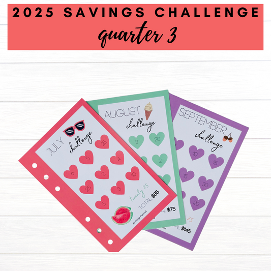 2025 Savings Challenge Cards - Quarter 3