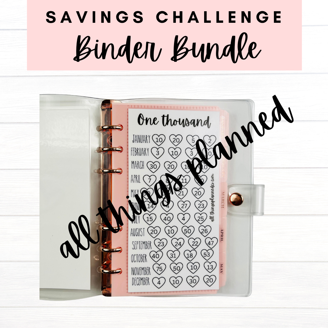2026 Rose Gold Savings Challenge Binder (Bundle)
