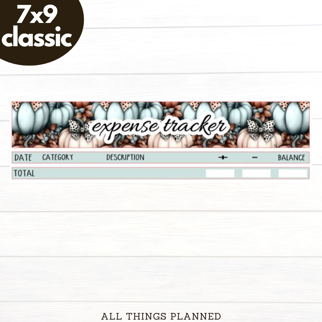 7x9 | Classic | Oct (Pumpkins Bows) Expense Tracker