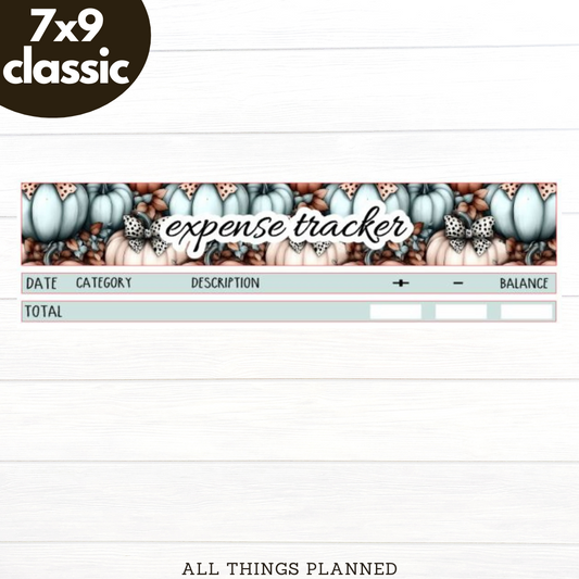 7x9 | Classic | Oct (Pumpkins Bows) Expense Tracker