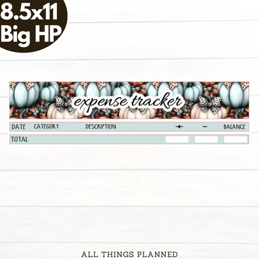 8.5x11 | Big | Oct (Pumpkins Bows) Expense Tracker
