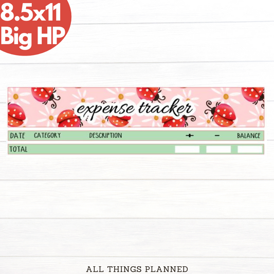 8.5x11 | Big | Mar. (Ladybugs) Expense Tracker