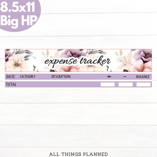 8.5x11 | Big | Apr. (Spring Florals) Expense Tracker