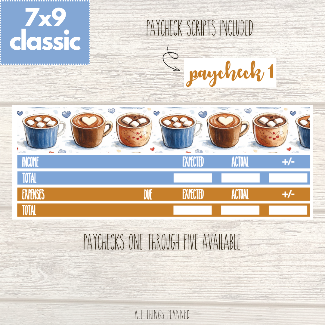 7x9 | Classic | Dec. (Cozy Cups) Paychecks