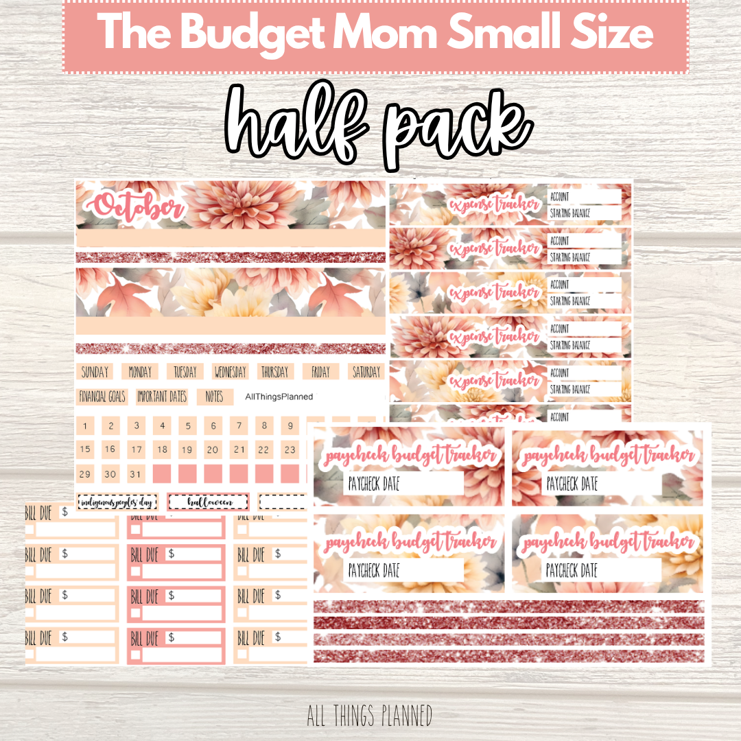 Small Oct. (Fall Florals) HALF Pack