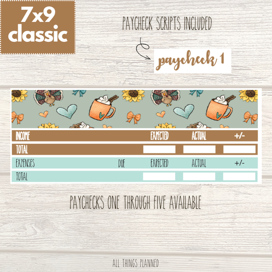 7x9 | Classic | Nov. (Thanksgiving) Paychecks