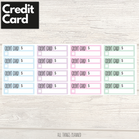 Credit Card Stickers (Pastel)